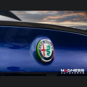 Alfa Romeo Giulia Rear Emblem Frame Trim - Carbon Fiber - Italian Theme